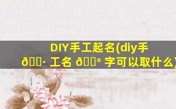 DIY手工起名(diy手 🌷 工名 💮 字可以取什么)